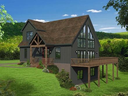 Contemporary, Country, Traditional House Plan 51697 with 3 Beds, 3 Baths