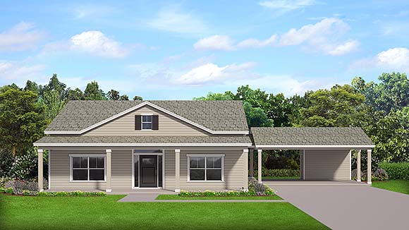 Country, Traditional House Plan 51703 with 3 Beds, 2 Baths, 2 Car Garage Elevation