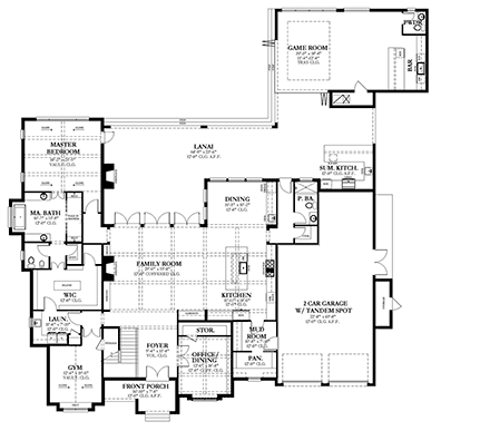 Bungalow, Cottage, Country, Craftsman House Plan 51718 with 4 Beds, 6 Baths, 2 Car Garage First Level Plan