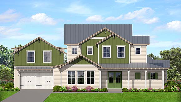 Bungalow, Cape Cod, Coastal, Country, Craftsman, Saltbox House Plan 51721 with 3 Beds, 4 Baths, 2 Car Garage Elevation