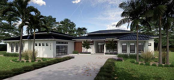 Contemporary, Craftsman, Modern House Plan 51722 with 4 Beds, 4 Baths Elevation