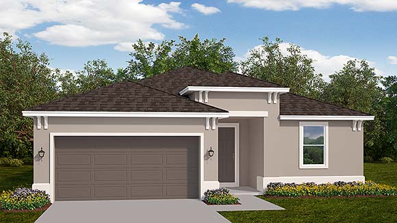 Colonial, Traditional House Plan 51734 with 3 Beds, 2 Baths, 2 Car Garage Elevation