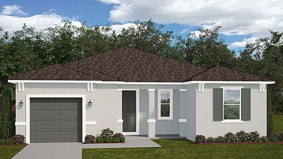 Colonial, Traditional House Plan 51744 with 4 Beds, 3 Baths, 1 Car Garage Elevation