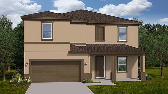 Colonial, Traditional House Plan 51746 with 4 Beds, 3 Baths, 2 Car Garage Elevation