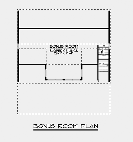 Country, Southern 1 Car Garage Apartment Plan 51832 Second Level Plan