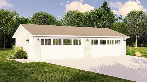 Cottage, Country, Traditional 4 Car Garage Plan 51837 Elevation