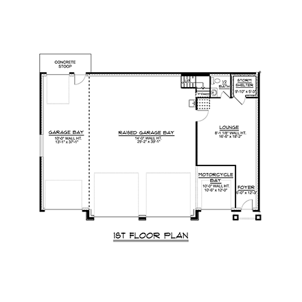 Bungalow, Country, Craftsman 3 Car Garage Plan 51853 First Level Plan