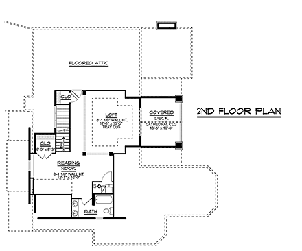 Bungalow, Coastal, Country, Craftsman House Plan 51864 with 2 Beds, 4 Baths, 4 Car Garage Second Level Plan
