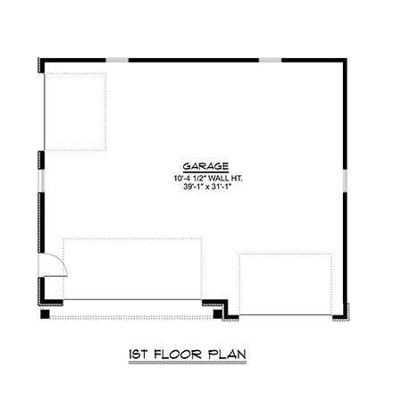 Bungalow, Cottage, Country, Craftsman, French Country 3 Car Garage Plan 51870 First Level Plan