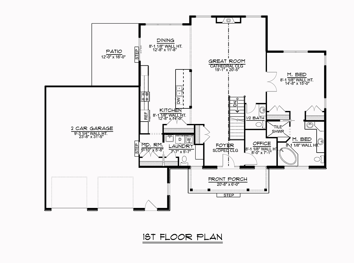 Country, Traditional House Plan 51879 with 5 Beds, 3 Baths, 2 Car Garage Level One
