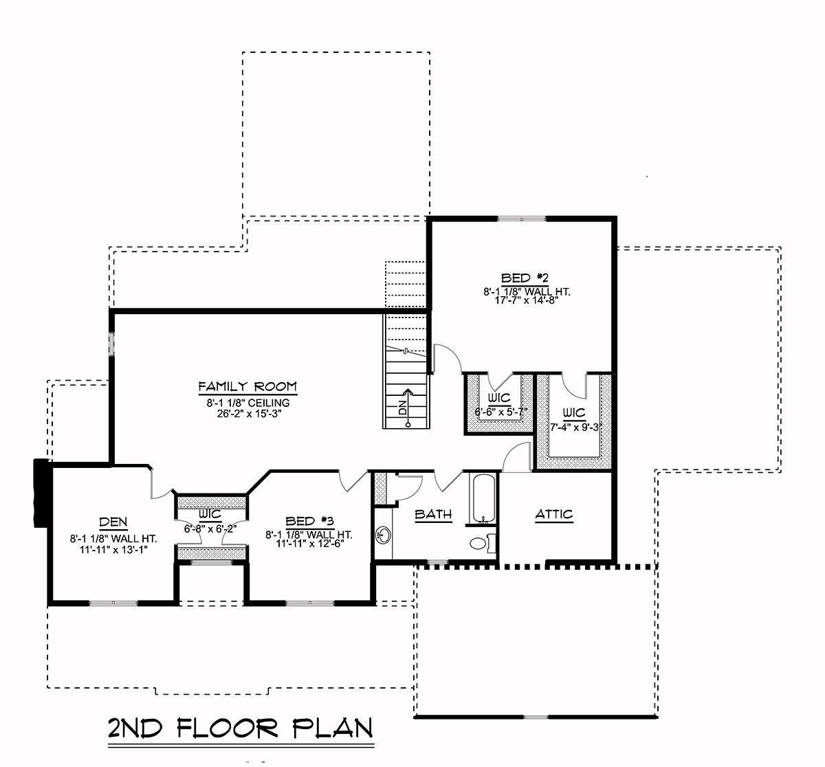 Bungalow, Cottage, Country, Craftsman, Farmhouse, Ranch, Traditional House Plan 51893 with 4 Beds, 3 Baths, 3 Car Garage Level Two