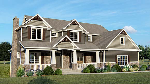 Bungalow, Cottage, Country, Craftsman, Farmhouse, Ranch, Traditional House Plan 51893 with 4 Beds, 3 Baths, 3 Car Garage Elevation