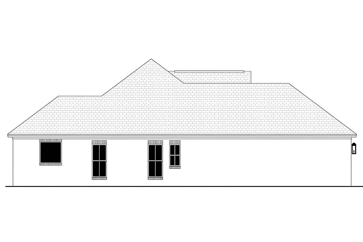Country, European, Traditional Plan with 1875 Sq. Ft., 4 Bedrooms, 2 Bathrooms, 2 Car Garage Picture 3