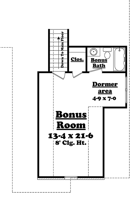 Country, French Country House Plan 51906 with 3 Beds, 3 Baths, 2 Car Garage Second Level Plan