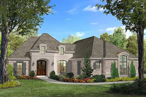 Country, French Country House Plan 51910 with 3 Beds, 2 Baths, 2 Car Garage Elevation