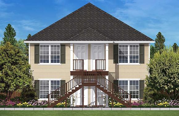 Traditional Multi-Family Plan 51931 with 4 Beds, 4 Baths Elevation