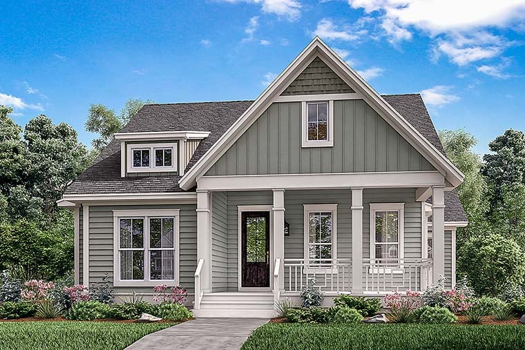 Country, Craftsman, Traditional Plan with 2203 Sq. Ft., 4 Bedrooms, 3 Bathrooms, 2 Car Garage Elevation
