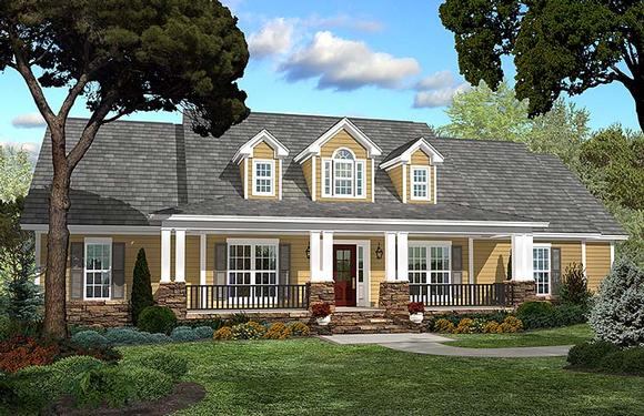 Country, Ranch, Southern, Traditional House Plan 51938 with 4 Beds, 3 Baths, 2 Car Garage Elevation