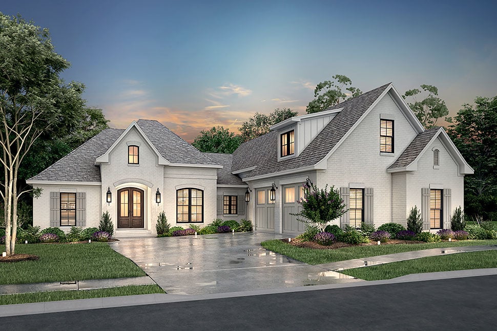 European, French Country, Traditional Plan with 2405 Sq. Ft., 3 Bedrooms, 3 Bathrooms, 2 Car Garage Picture 24