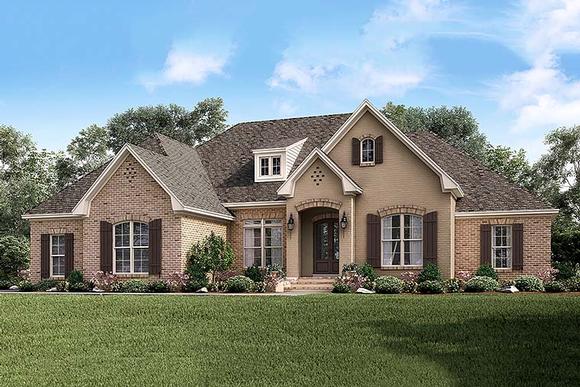 European, French Country House Plan 51955 with 4 Beds, 3 Baths, 2 Car Garage Elevation