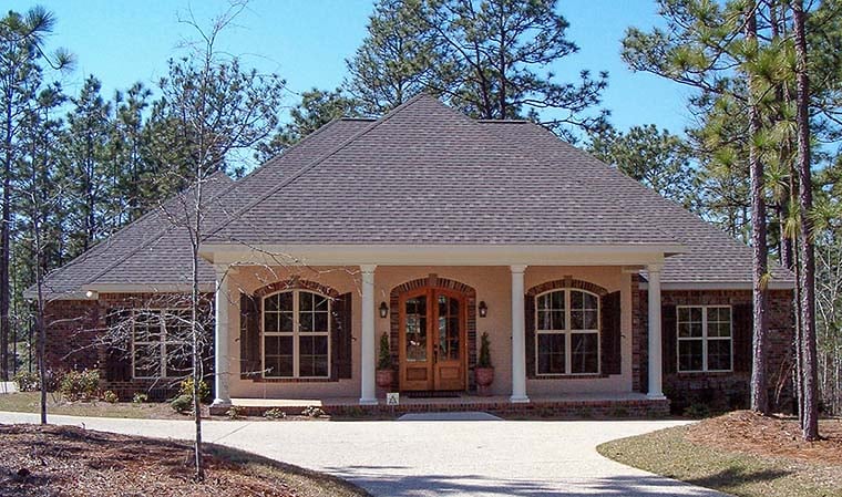 Country, French Country Plan with 2800 Sq. Ft., 4 Bedrooms, 3 Bathrooms, 2 Car Garage Elevation