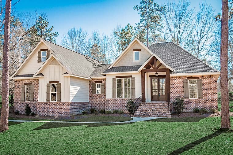 Country, French Country, Traditional Plan with 2239 Sq. Ft., 3 Bedrooms, 3 Bathrooms, 2 Car Garage Elevation