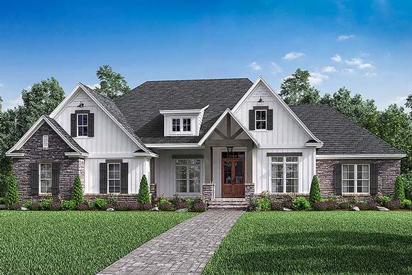 Country, Craftsman, Farmhouse, Southern, Traditional House Plan 51968 with 4 Beds, 3 Baths, 2 Car Garage Elevation