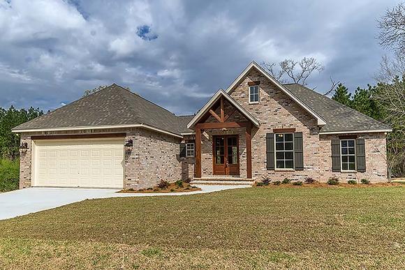 Country, French Country, Traditional House Plan 51972 with 4 Beds, 2 Baths, 2 Car Garage Elevation