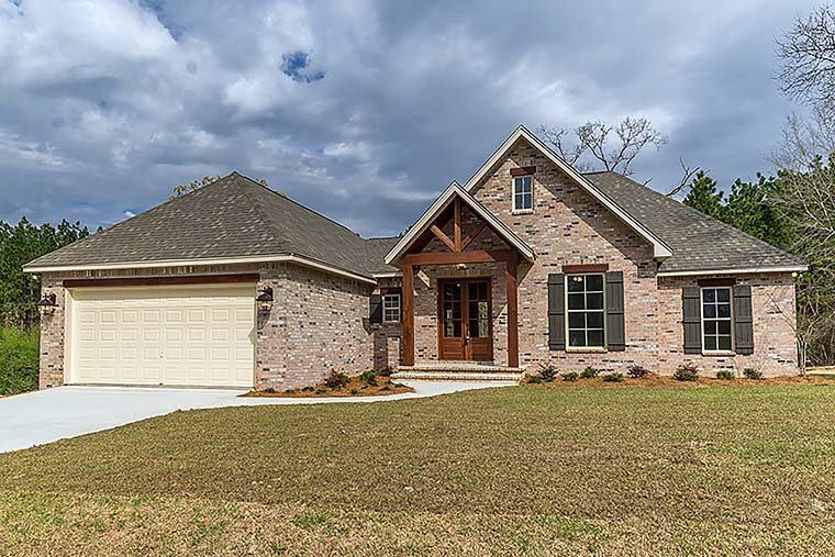 Country, French Country, Traditional Plan with 2053 Sq. Ft., 4 Bedrooms, 2 Bathrooms, 2 Car Garage Elevation