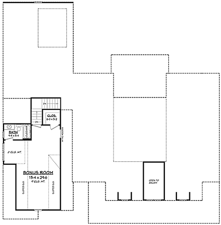 Country, Farmhouse, Southern House Plan 51974 with 4 Beds, 4 Baths, 3 Car Garage Second Level Plan