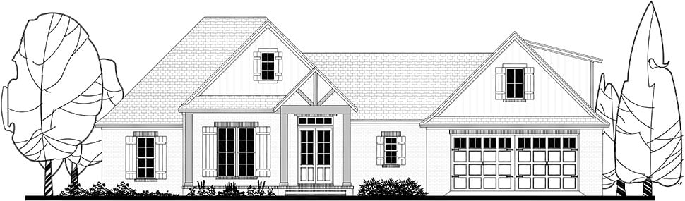 Country, Craftsman, Farmhouse Plan with 2373 Sq. Ft., 4 Bedrooms, 3 Bathrooms, 2 Car Garage Picture 30
