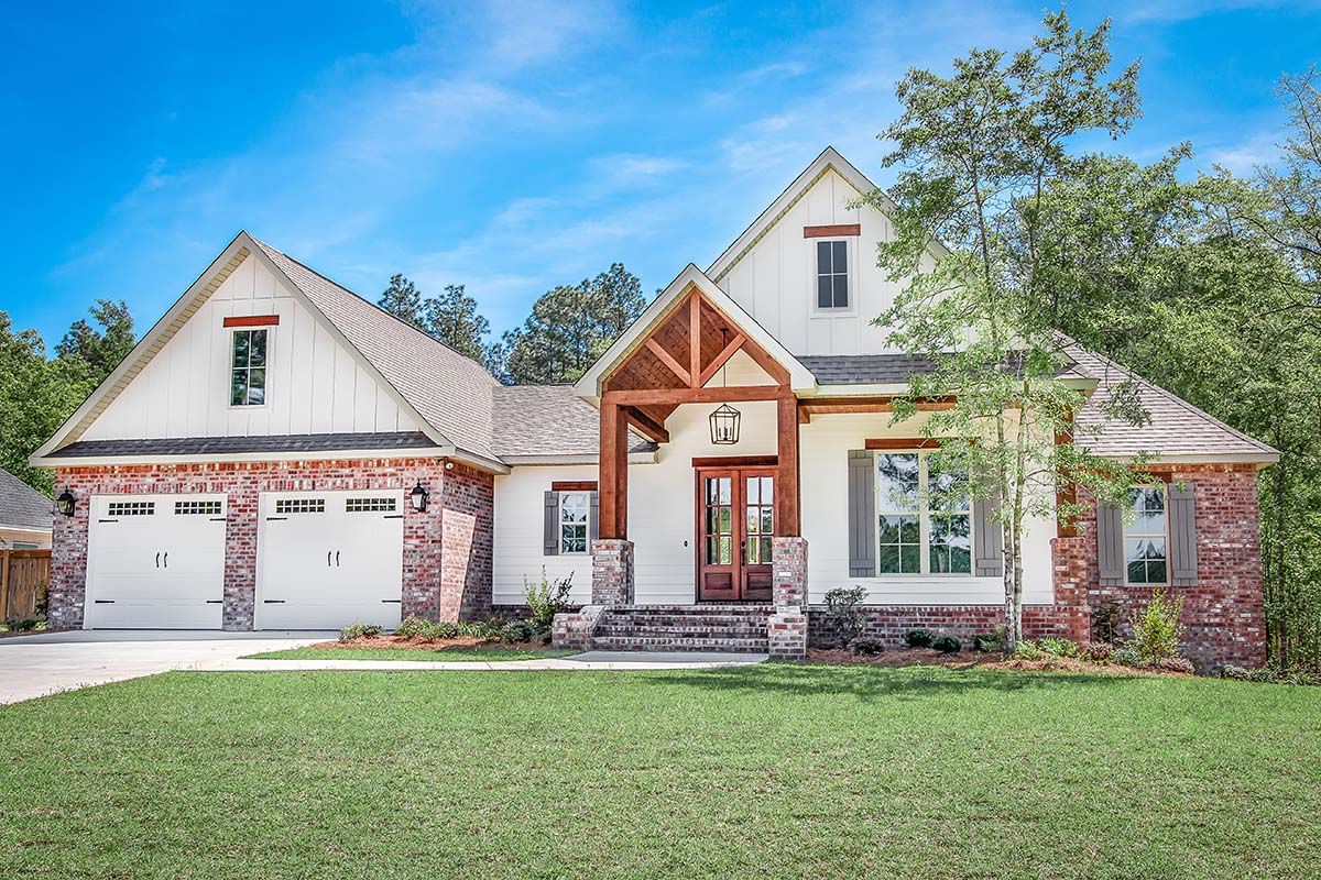 Country, Farmhouse, Traditional Plan with 2281 Sq. Ft., 4 Bedrooms, 2 Bathrooms, 2 Car Garage Elevation