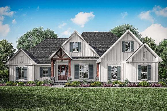 Country, Craftsman, Farmhouse House Plan 51992 with 3 Beds, 3 Baths, 2 Car Garage Elevation
