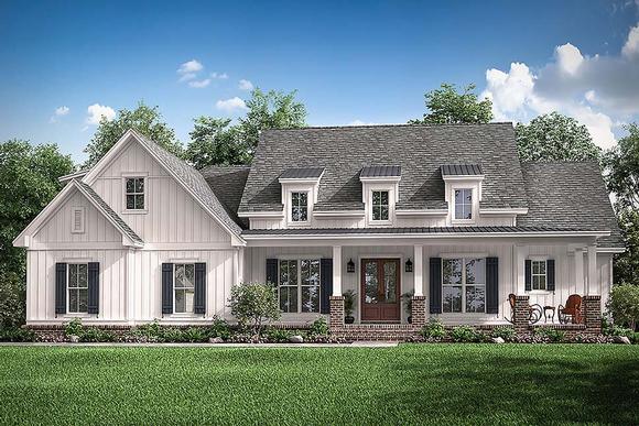 Country, Craftsman, Traditional House Plan 51993 with 3 Beds, 3 Baths, 2 Car Garage Elevation