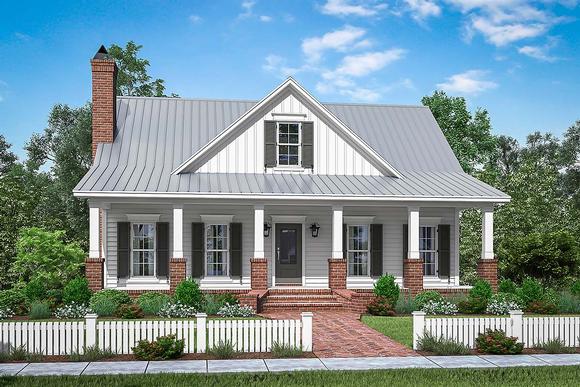 Country, Farmhouse, Traditional House Plan 51994 with 4 Beds, 3 Baths, 2 Car Garage Elevation
