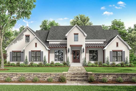 Country, Farmhouse, Traditional House Plan 51995 with 4 Beds, 4 Baths, 2 Car Garage Elevation