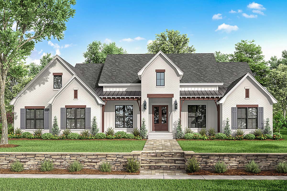 Country, Farmhouse, Traditional Plan with 2751 Sq. Ft., 4 Bedrooms, 4 Bathrooms, 2 Car Garage Elevation