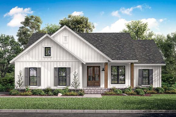 Country, Farmhouse, Southern, Traditional House Plan 51997 with 3 Beds, 2 Baths, 2 Car Garage Elevation
