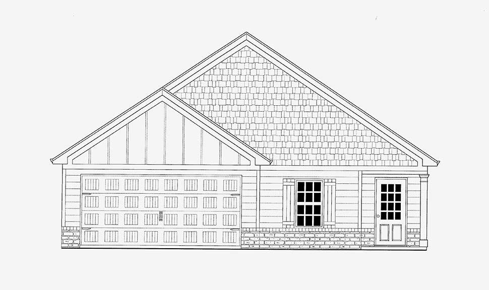 Bungalow, Cottage, Craftsman Plan with 1545 Sq. Ft., 3 Bedrooms, 2 Bathrooms, 2 Car Garage Picture 27