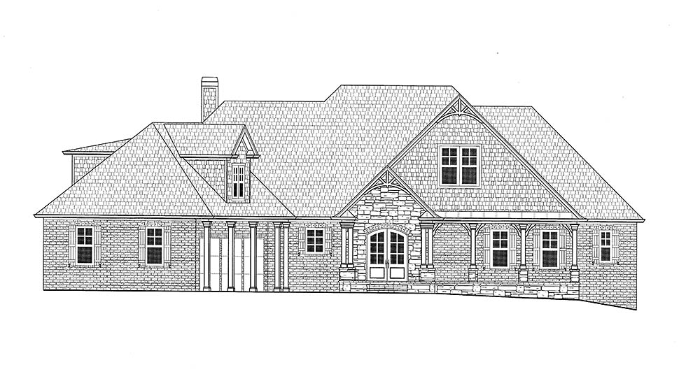 Bungalow, Craftsman, Traditional Plan with 2921 Sq. Ft., 4 Bedrooms, 3 Car Garage Picture 15