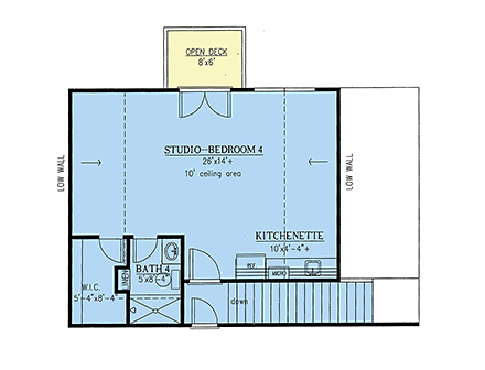 Country, Craftsman, Ranch House Plan 52013 with 3 Beds, 3 Baths, 3 Car Garage Second Level Plan