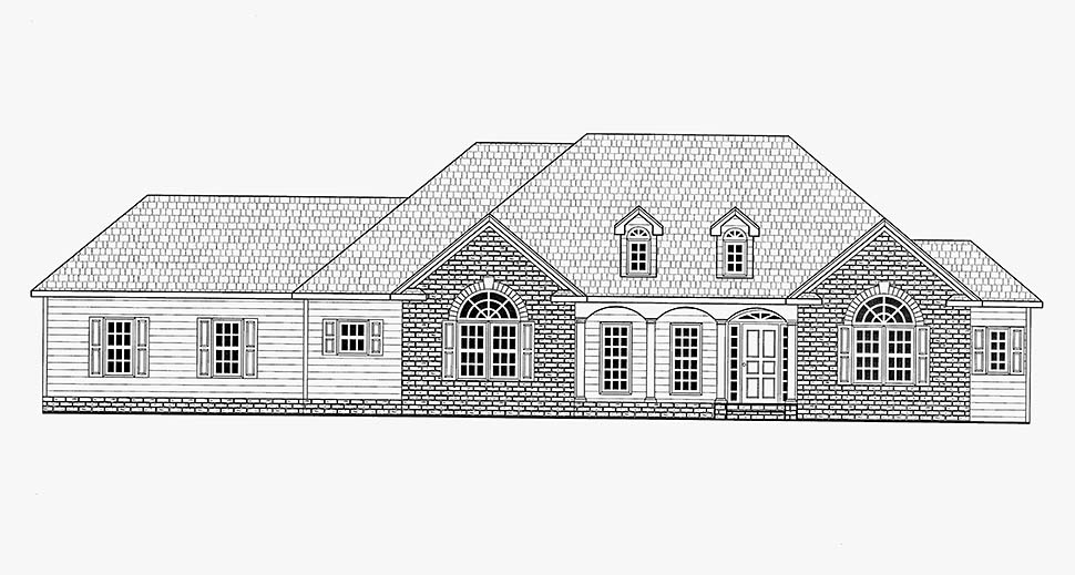 Country, Traditional Plan with 2058 Sq. Ft., 3 Bedrooms, 3 Bathrooms, 2 Car Garage Picture 13