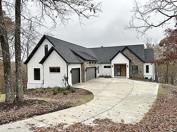 Contemporary, Farmhouse, Ranch House Plan 52044 with 4 Beds, 4 Baths, 3 Car Garage Elevation