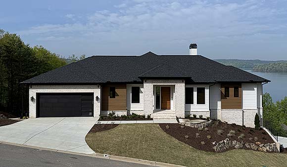 Contemporary, Prairie, Ranch House Plan 52045 with 4 Beds, 4 Baths, 3 Car Garage Elevation