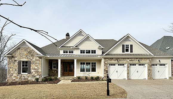 Craftsman, Traditional House Plan 52051 with 4 Beds, 5 Baths, 3 Car Garage Elevation