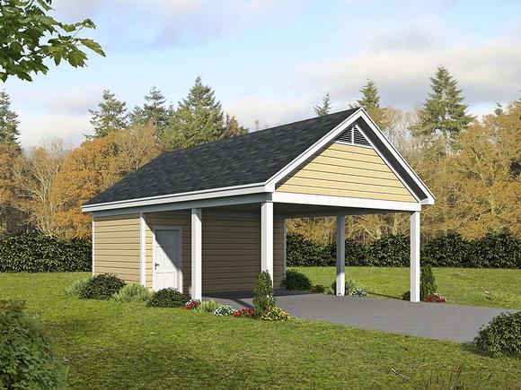 Country, Ranch, Traditional 2 Car Garage Plan 52103 Elevation