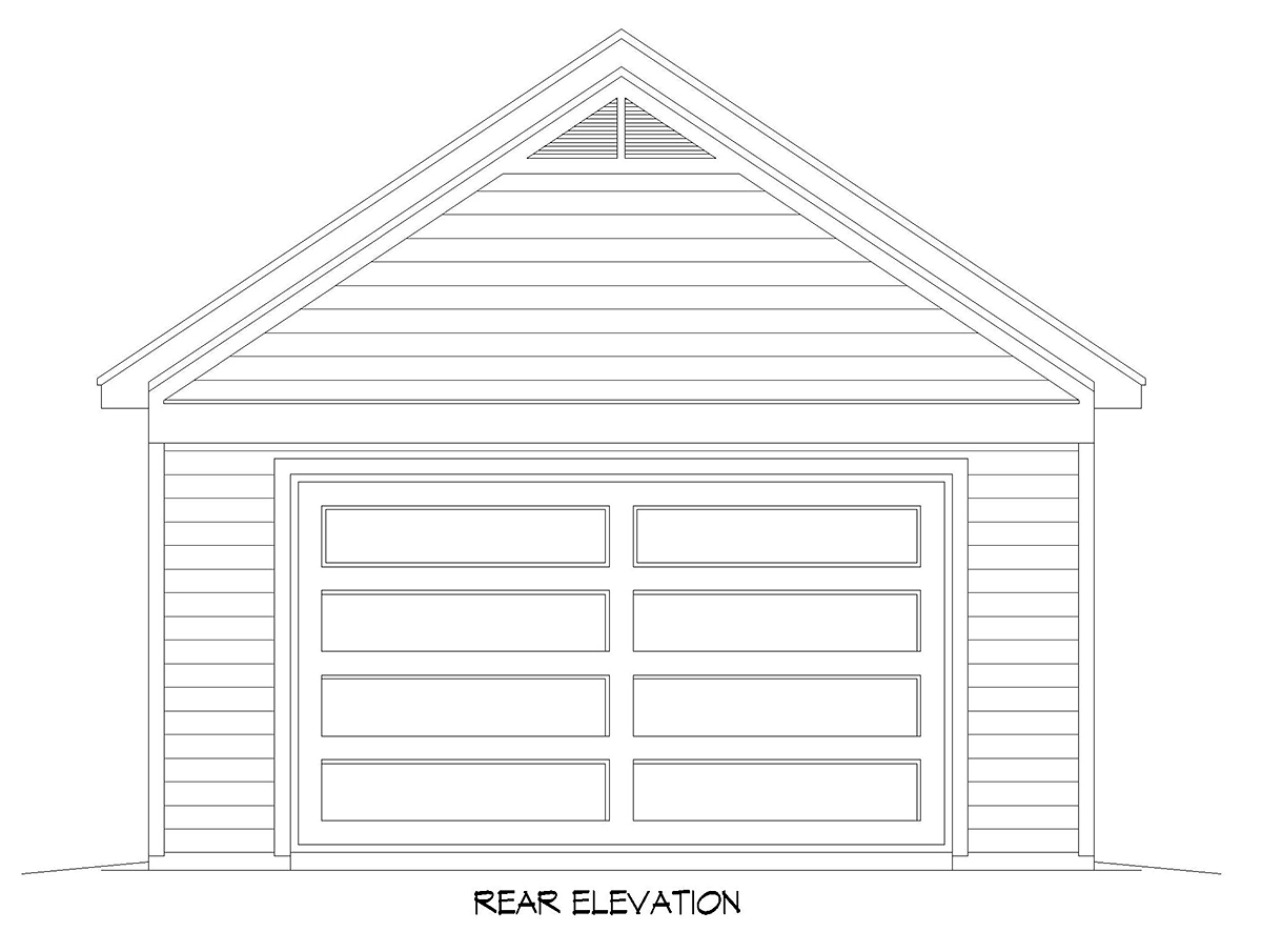 Country, Ranch, Traditional 2 Car Garage Plan 52103 Rear Elevation