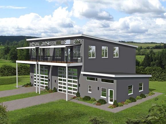 Contemporary, Modern Multi-Family Plan 52108 with 6 Beds, 4 Baths, 6 Car Garage Elevation