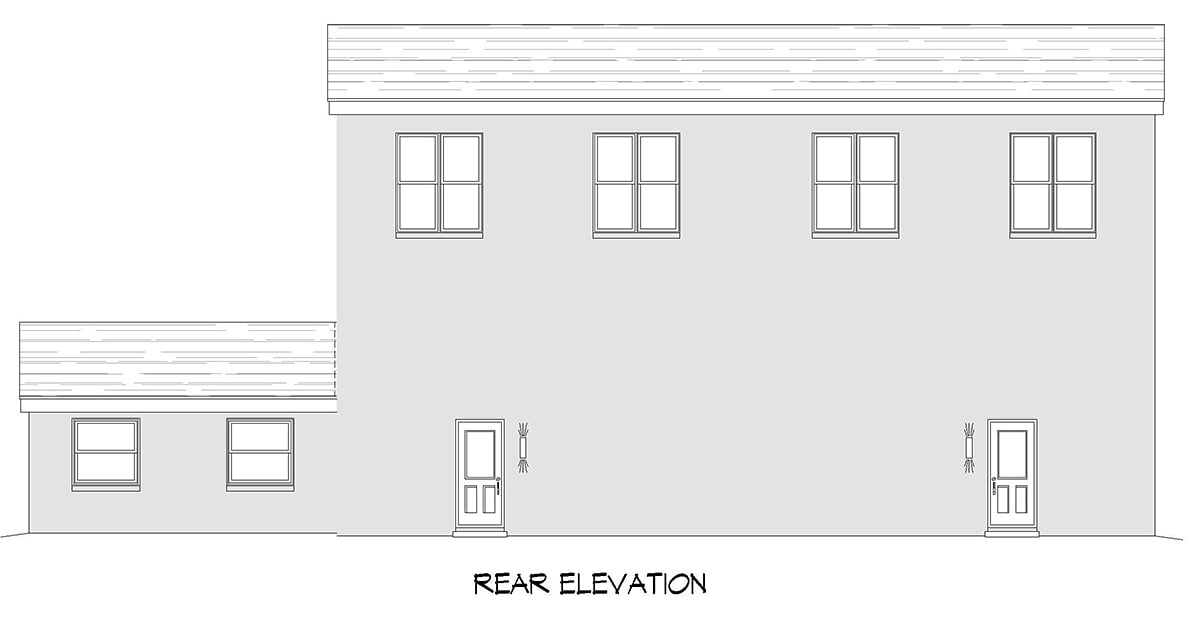 Contemporary, Modern Multi-Family Plan 52108 with 6 Beds, 4 Baths, 6 Car Garage Rear Elevation
