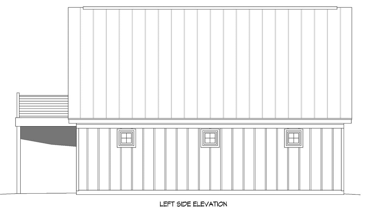 Bungalow, Country, Craftsman, Traditional Plan with 744 Sq. Ft., 2 Car Garage Picture 3